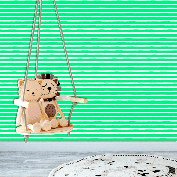 Adesivo Baby Linhas Brancas Horizontais Grandes Fundo Verde Pastel - Image 2