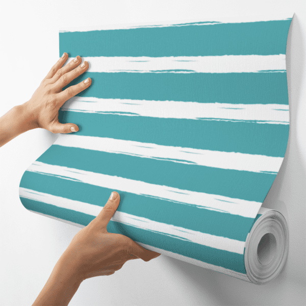 Adesivo Baby Linhas Brancas Horizontais Grandes Fundo Azul Pastel - Image 4