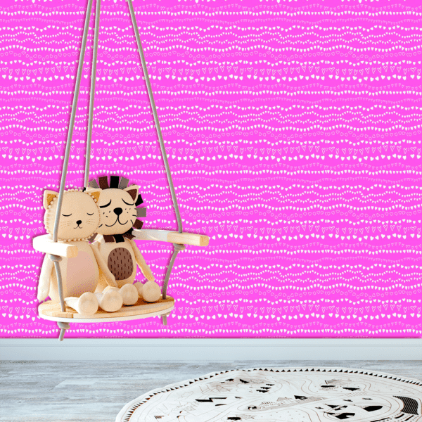 Adesivo Baby Sequencia de Corações Fundo Rosa - Image 2