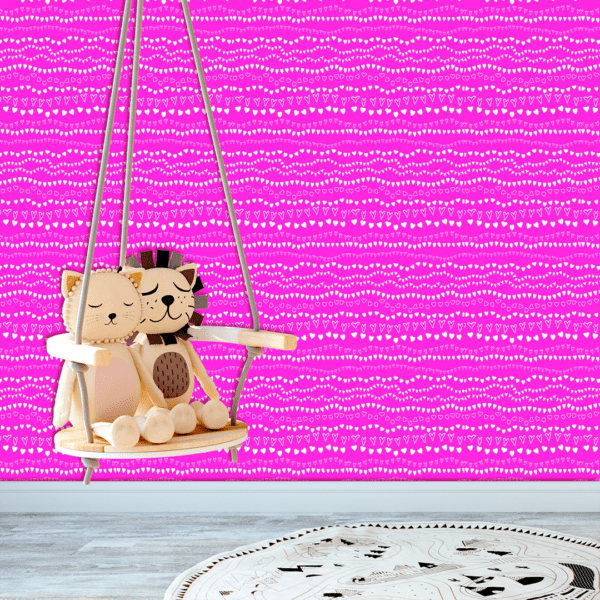 Adesivo Baby Sequencia de Corações Fundo Rosa Escuro - Image 3