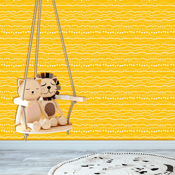 Adesivo Baby Sequencia de Corações Fundo Amarelo