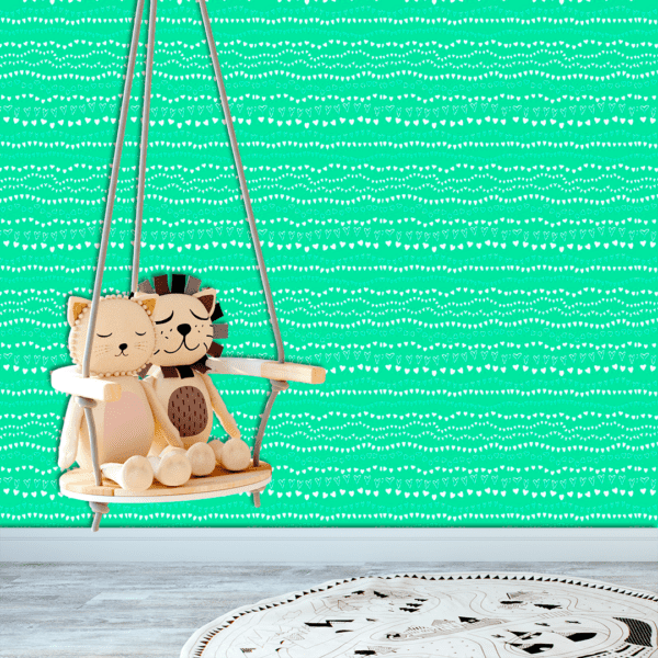 Adesivo Baby Sequencia de Corações Fundo Azul Pastel