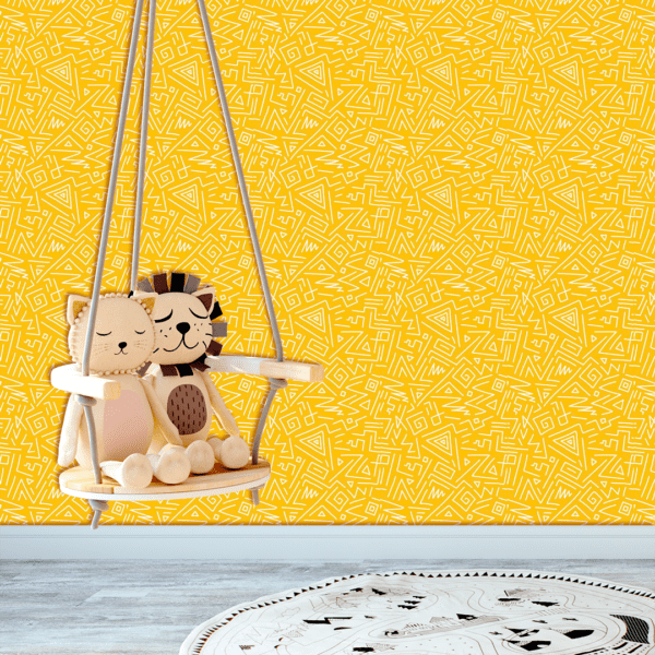 Adesivo Baby Linhas Geométricas Fundo Amarelo