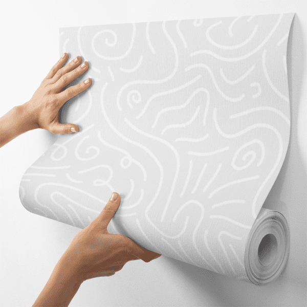 Adesivo Baby Pantone Linhas Abstrata Cinza Claro - Image 4