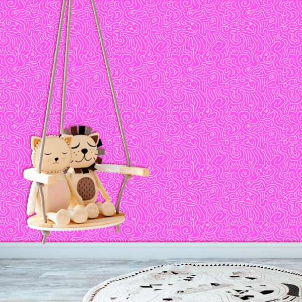 Adesivo Baby Linhas Abstrata Fundo Rosa
