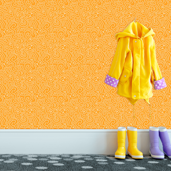 Adesivo Baby Linhas Abstrata Fundo Amarelo Pastel - Image 3