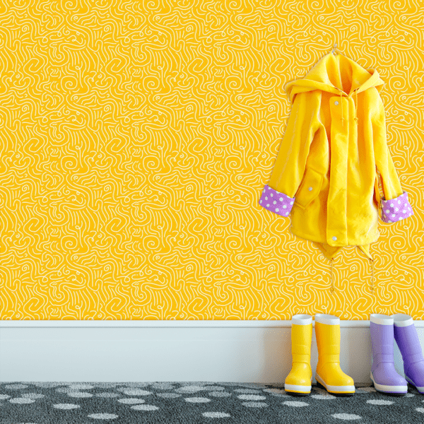 Adesivo Baby Linhas Abstrata Fundo Amarelo