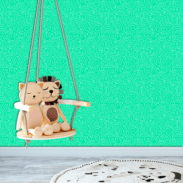Adesivo Baby Linhas Abstrata Fundo Azul Pastel