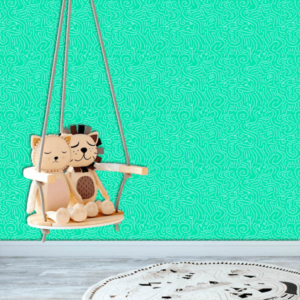 Adesivo Baby Linhas Abstrata Fundo Azul