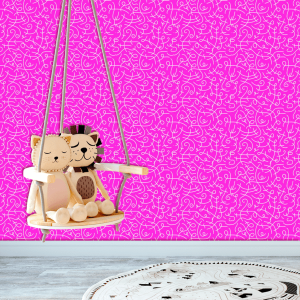 Adesivo Baby Linhas Rabisco Fundo Rosa Escuro - Image 2