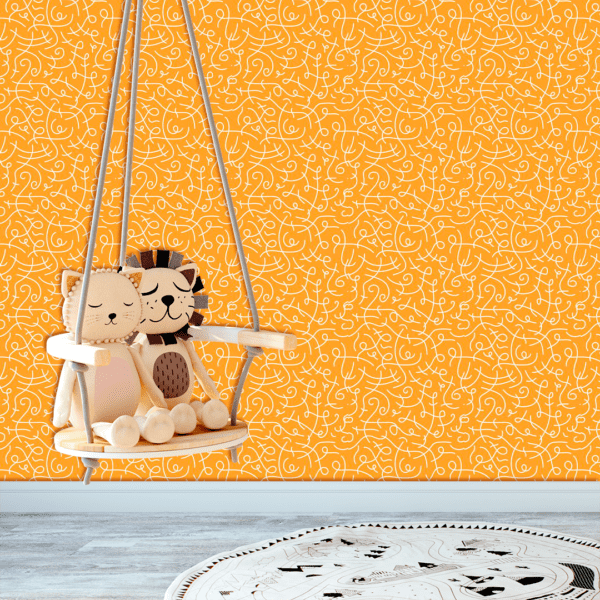 Adesivo Baby Linhas Rabisco Fundo Amarelo Pastel - Image 2