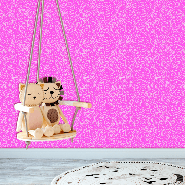 Adesivo Baby Linhas Caracol Fundo Rosa - Image 2