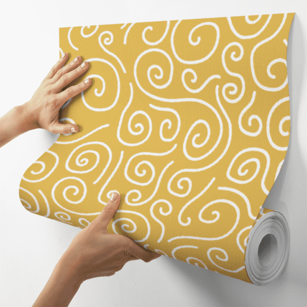 Adesivo Baby Linhas Caracol Fundo Amarelo Pastel - Image 4