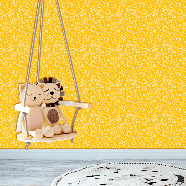 Adesivo Baby Linhas Caracol Fundo Amarelo
