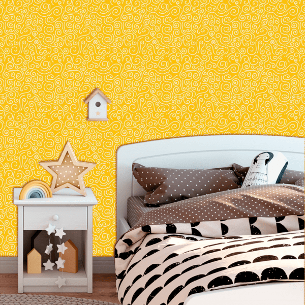 Adesivo Baby Linhas Caracol Fundo Amarelo - Image 2