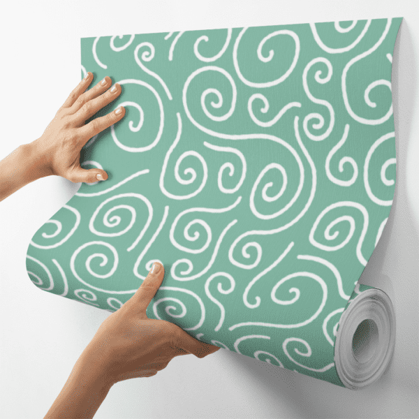 Adesivo Baby Linhas Caracol Fundo Verde Pastel - Image 4