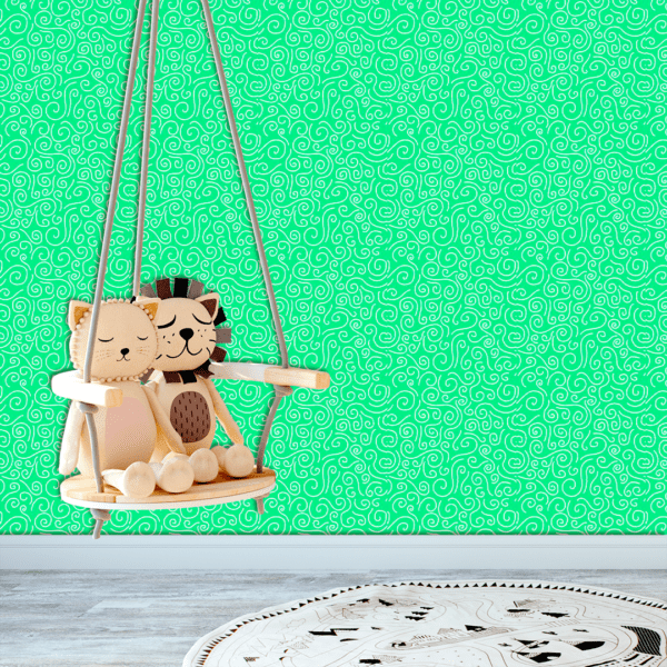 Adesivo Baby Linhas Caracol Fundo Verde Pastel