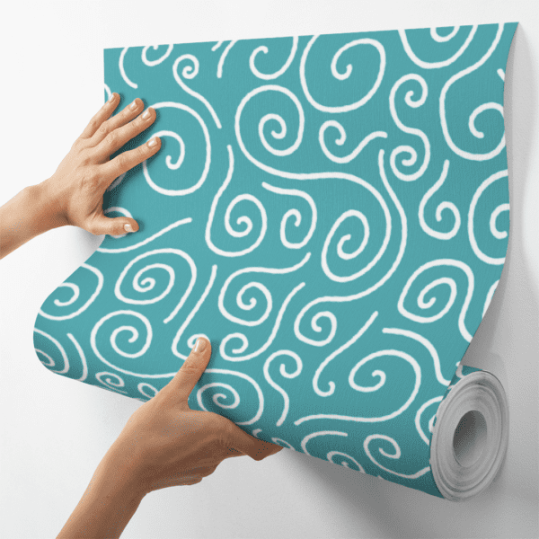 Adesivo Baby Linhas Caracol Fundo Azul Pastel - Image 4