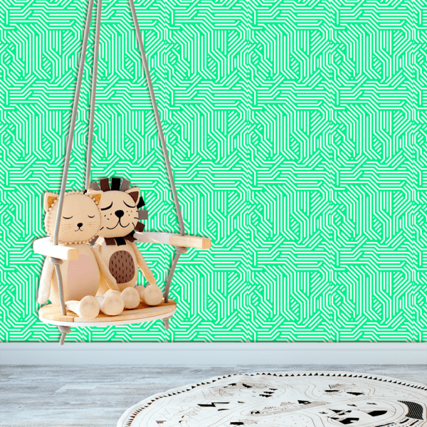 Adesivo Baby Labirinto Reto Fundo Verde Pastel - Image 2