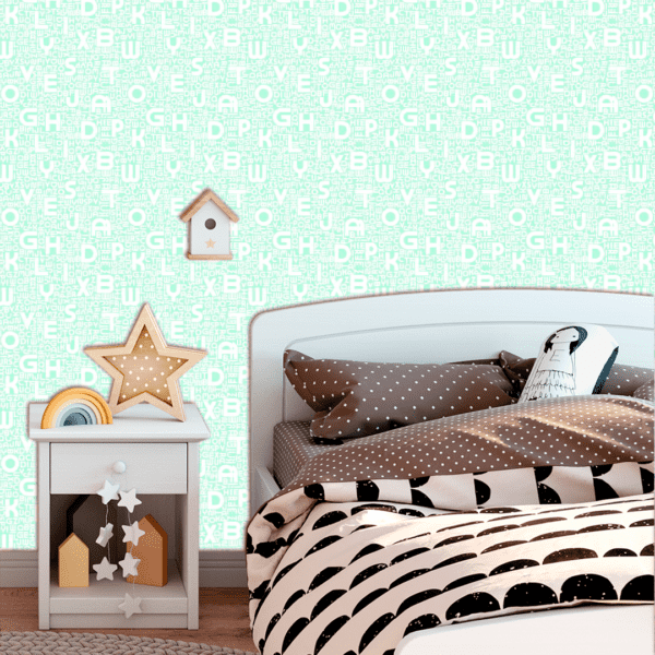 Adesivo Baby Pantone Alfabeto Verde Pastel