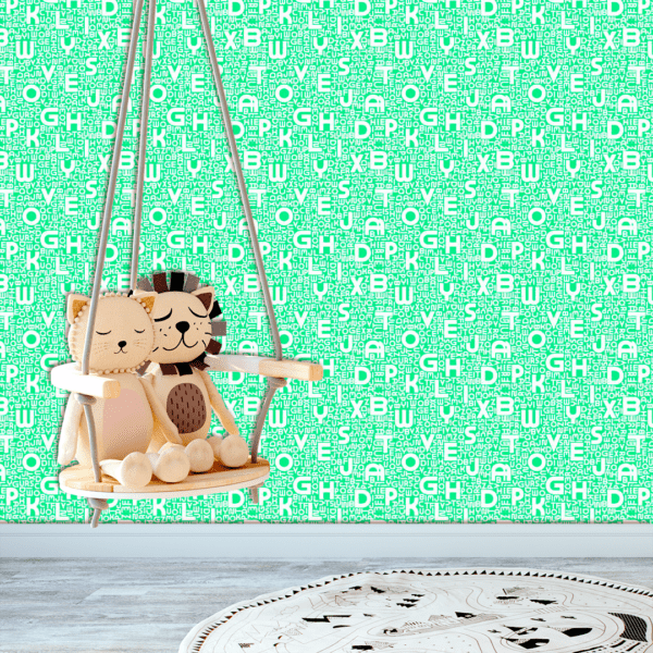 Adesivo Baby Alfabeto Médio Fundo Verde Pastel