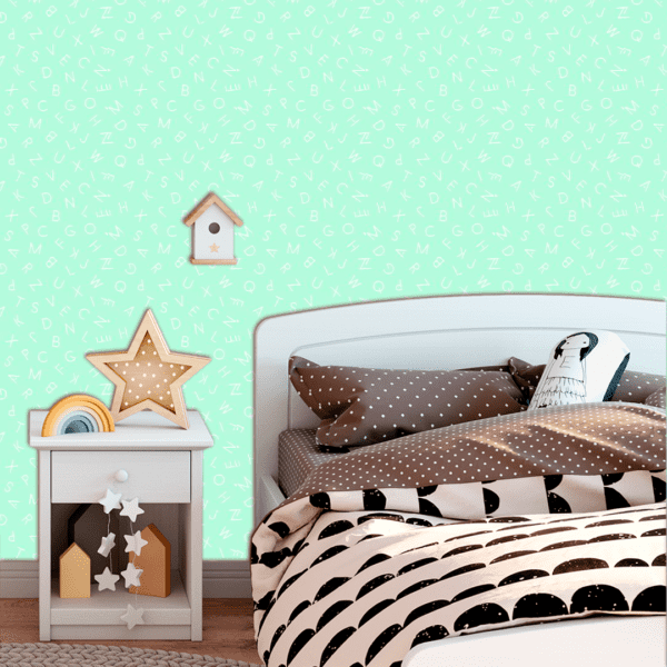 Adesivo Baby Pantone Alfabeto Escrita Verde Pastel - Image 3