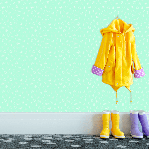 Adesivo Baby Pantone Alfabeto Escrita Verde Pastel