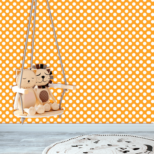 Adesivo Baby Poá Grande Fundo Amarelo Pastel