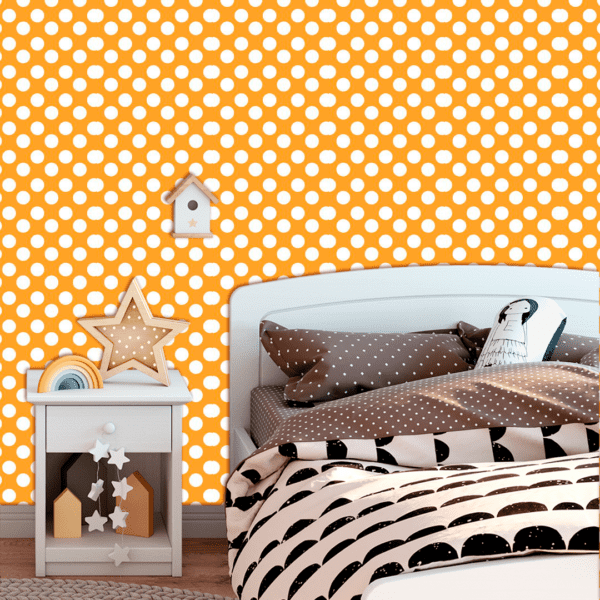 Adesivo Baby Poá Grande Fundo Amarelo Pastel - Image 2