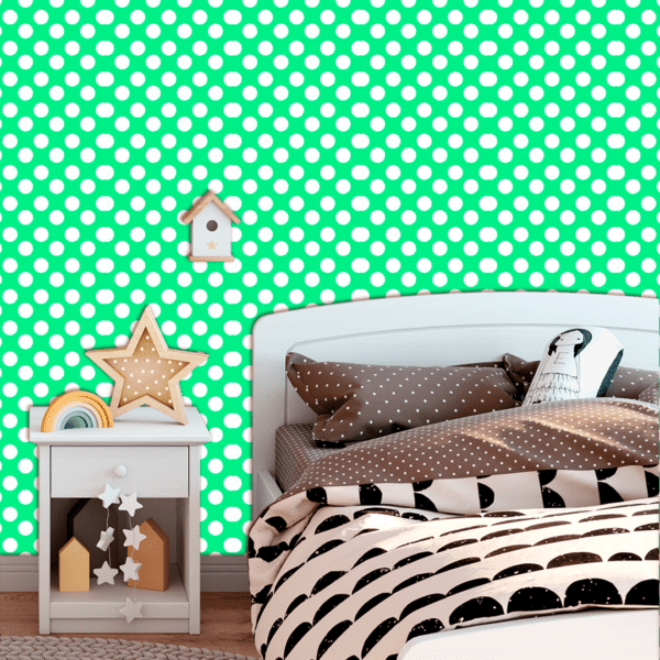 Adesivo Baby Poá Grande Fundo Verde Pastel