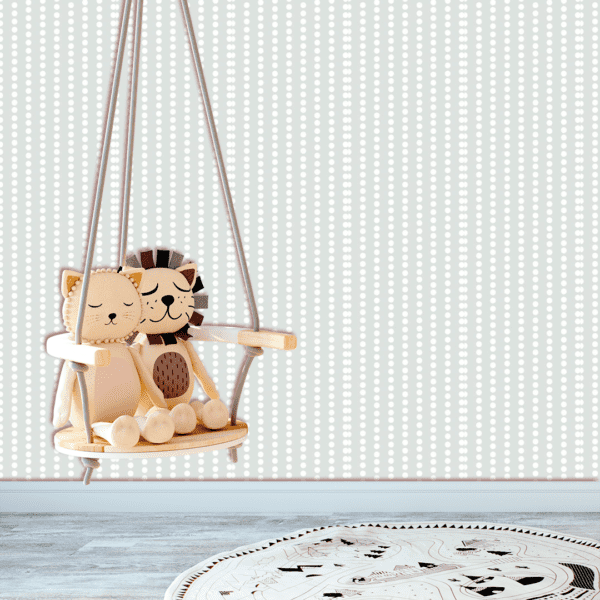 Adesivo Baby Pantone Poá Alinhado Vertical  Cinza
