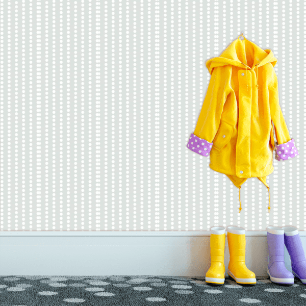 Adesivo Baby Pantone Poá Alinhado Vertical  Cinza - Image 3