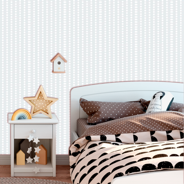 Adesivo Baby Pantone Poá Alinhado Vertical  Cinza Claro - Image 3