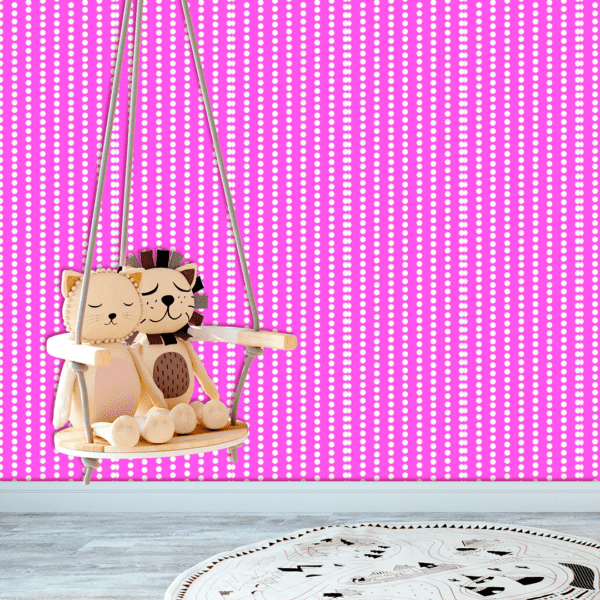 Adesivo Baby Poá Alinhado Vertical Fundo Rosa - Image 2