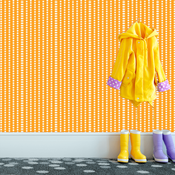 Adesivo Baby Poá Alinhado Vertical Fundo Amarelo Pastel