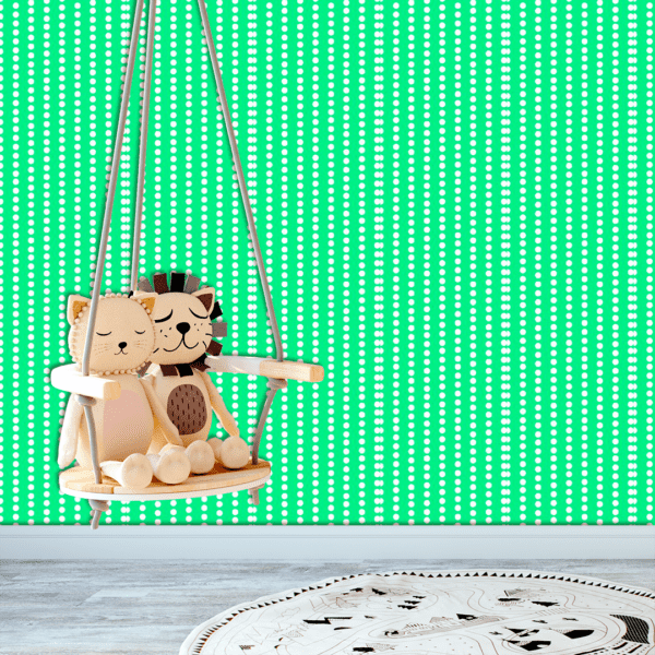 Adesivo Baby Poá Alinhado Vertical Fundo Verde Pastel - Image 2
