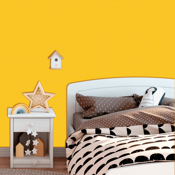 Adesivo Baby Poá Pequeno Fundo Amarelo