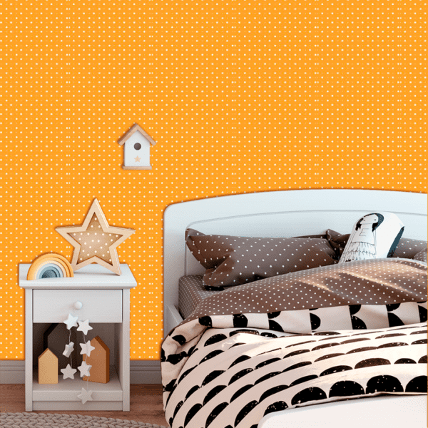Adesivo Baby Poá Duplo Fundo Amarelo Pastel