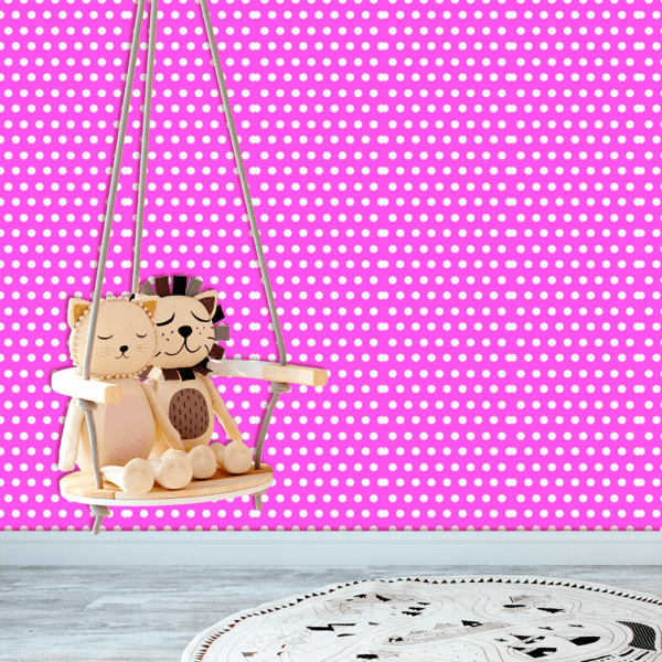 Adesivo Baby Poá Medio Fundo Rosa