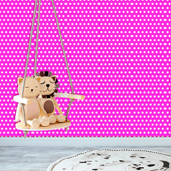 Adesivo Baby Poá Médio Fundo Rosa Escuro - Image 2