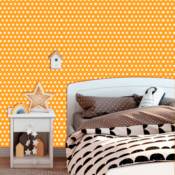 Adesivo Baby Poá Médio Fundo Amarelo Pastel
