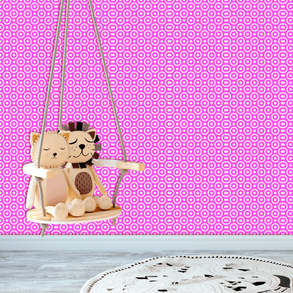 Adesivo Baby Círculo Geométricos Duplo Fundo Rosa - Image 2