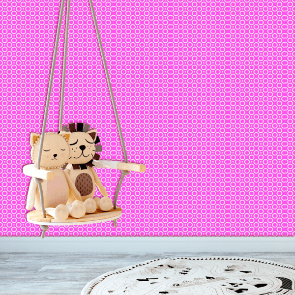 Adesivo Baby Círculo Geométricos Médio Fundo Rosa - Image 2