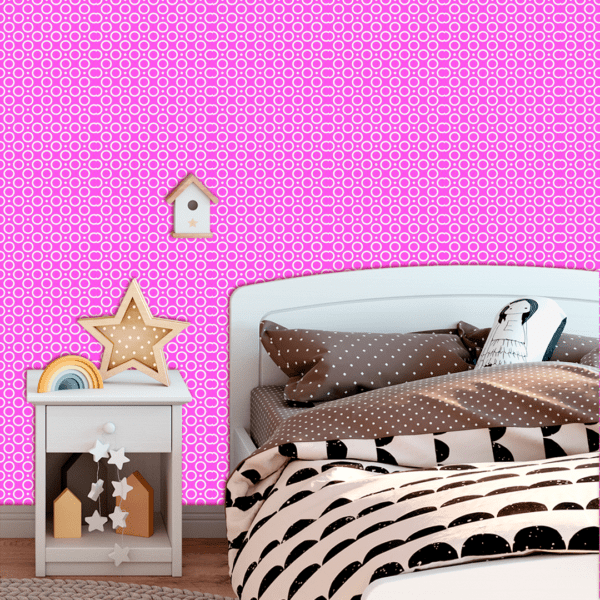 Adesivo Baby Círculo Geométricos Médio Fundo Rosa - Image 3