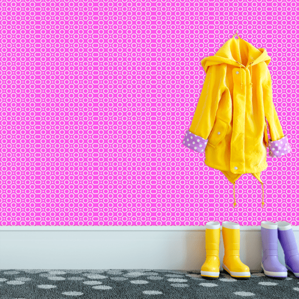 Adesivo Baby Círculo Geométricos Médio Fundo Rosa