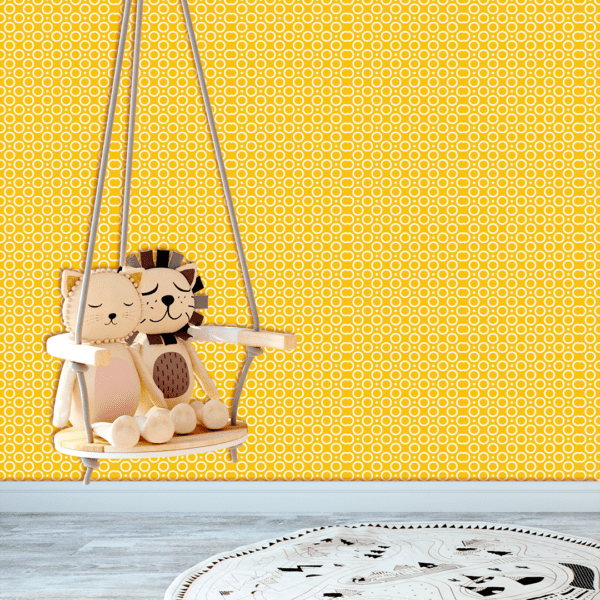 Adesivo Baby Círculo Geométricos Médio Fundo Amarelo