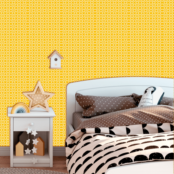 Adesivo Baby Círculo Geométricos Médio Fundo Amarelo - Image 2