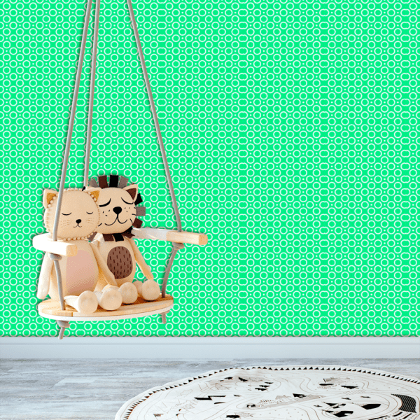 Adesivo Baby Círculo Geométricos Médio Fundo Verde Pastel - Image 2