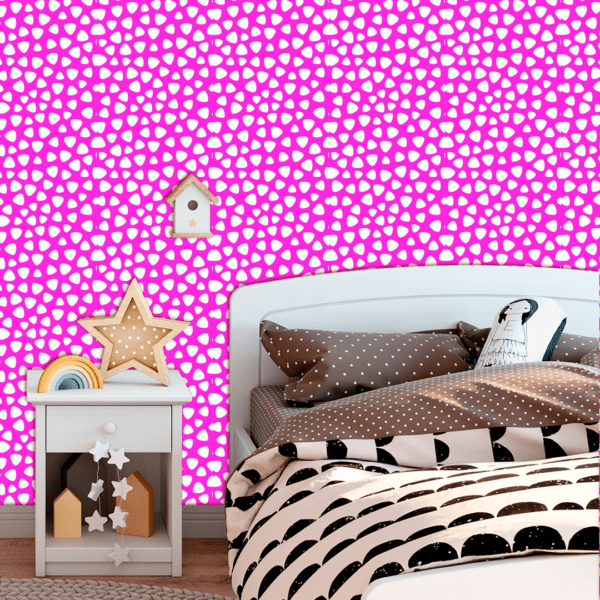 Adesivo Baby Triangulo Contorno Médio Fundo Rosa Escuro