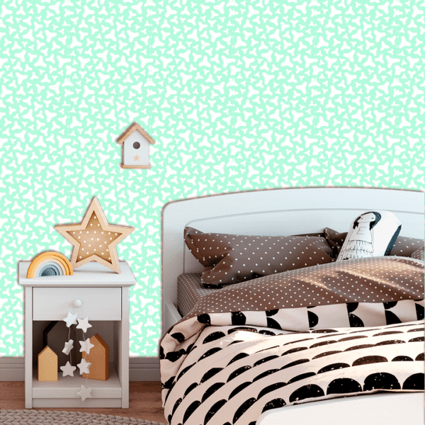 Adesivo Baby Pantone Trifólio Geométrico Verde Pastel